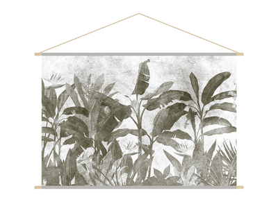 Kakemono vegetal blanco y negro 150 × 100 cm MACA